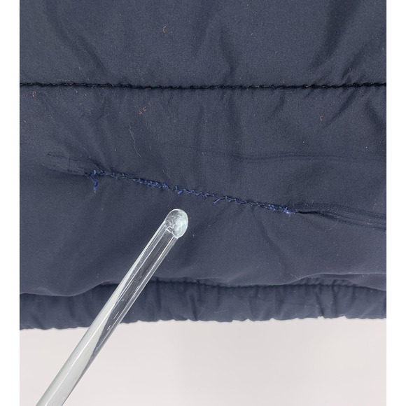 Y2K Abercrombie & Fitch Puffer Vest Large Navy Blue Full Zip Preppy AF Large - Picture 12 of 13